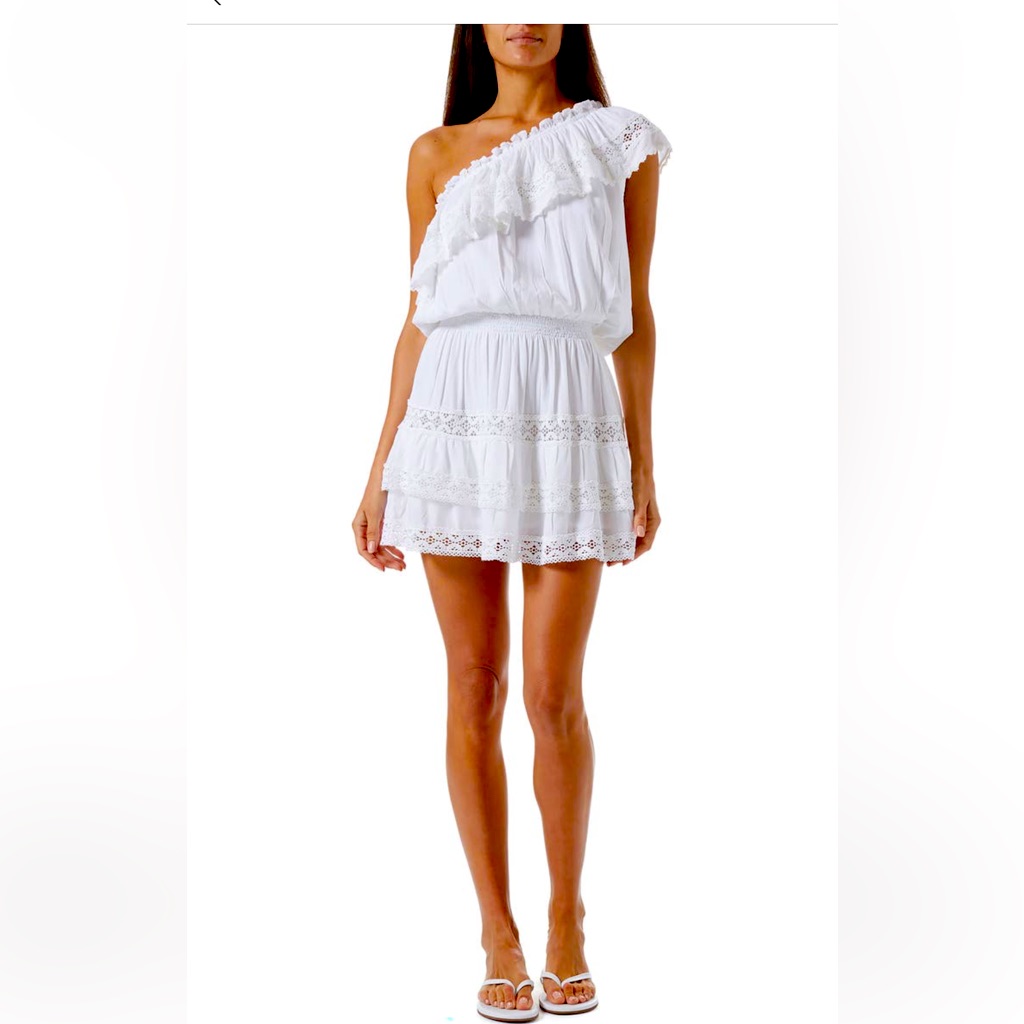 Melissa Odabash Debbie One-Shoulder Cover Up Dress, Sz S
